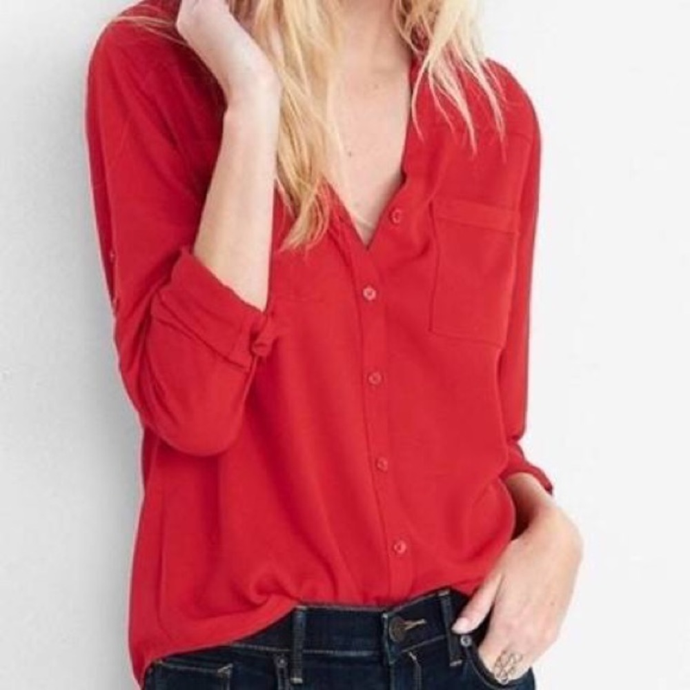 Express Portofino Original Fit Button Blouse Sz XS